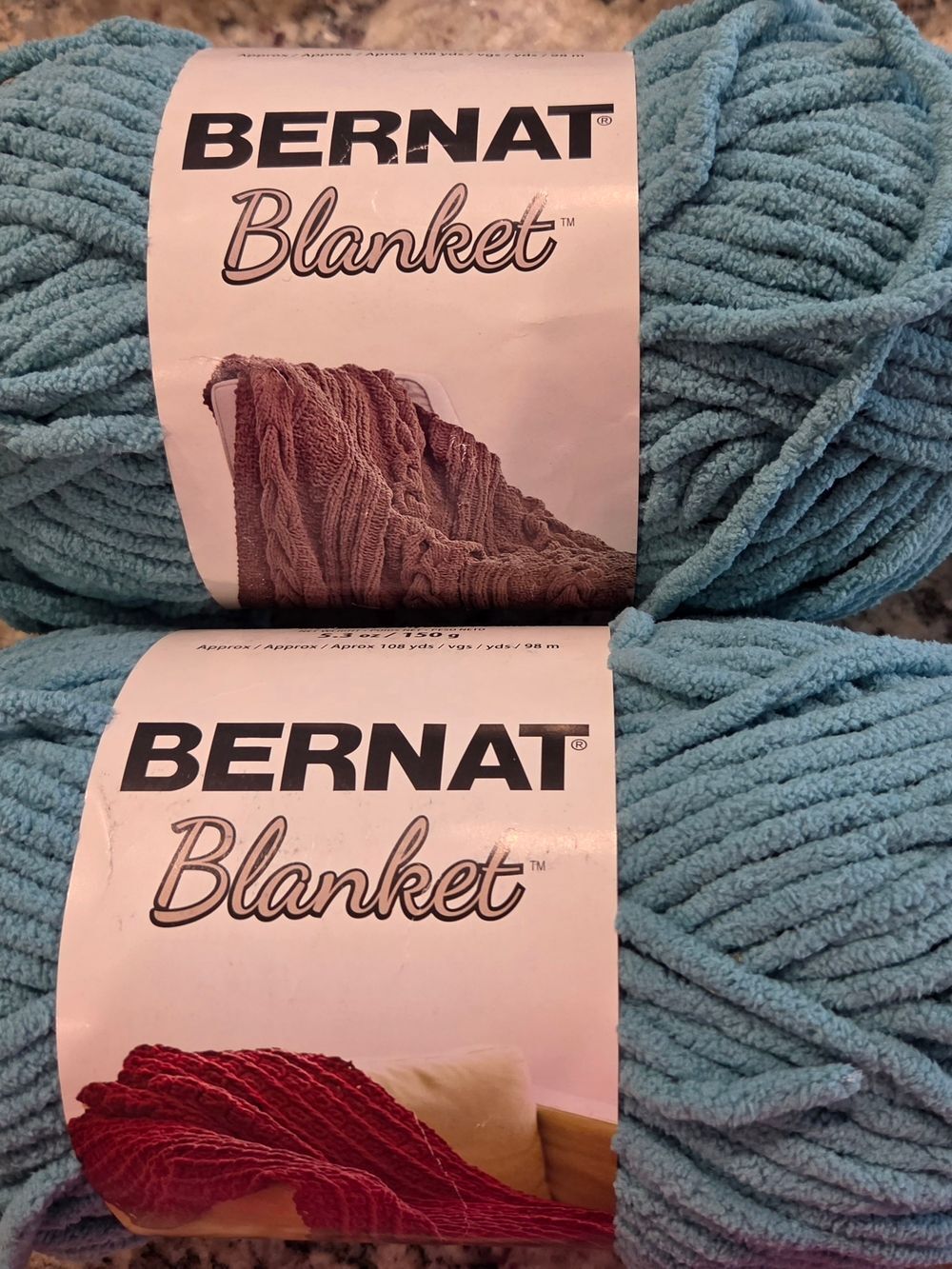 Bernat Blanket Plush Yarn Bundle in Light Blue